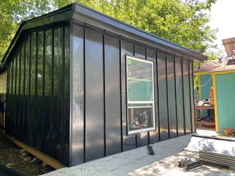 Black standing seam metal wall panels for Metal Roof Installation in Cornwall